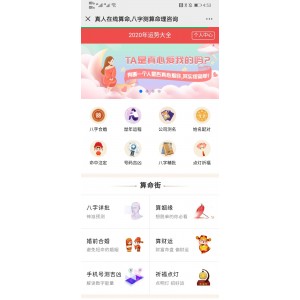 2020年完美运营版鼠年风水起名/八字算命/算财运姻缘/易经周易/占卜开运网源码