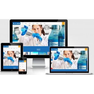 (PC+WAP)大气医疗器械类pbootcms网站模板 蓝色医疗设备网站源码