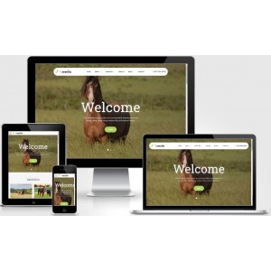 (自适应手机端)养马场畜牧业英文网站pbootcms模板 马匹饲养养殖场网站模板